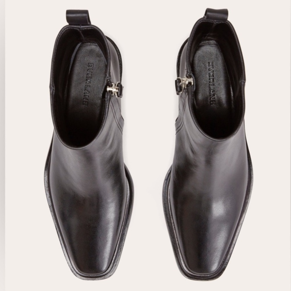 Everlane Heeled Zip Ankle Boot with Snip-Toe/Square Toe, Excellent - Picture 7 of 13